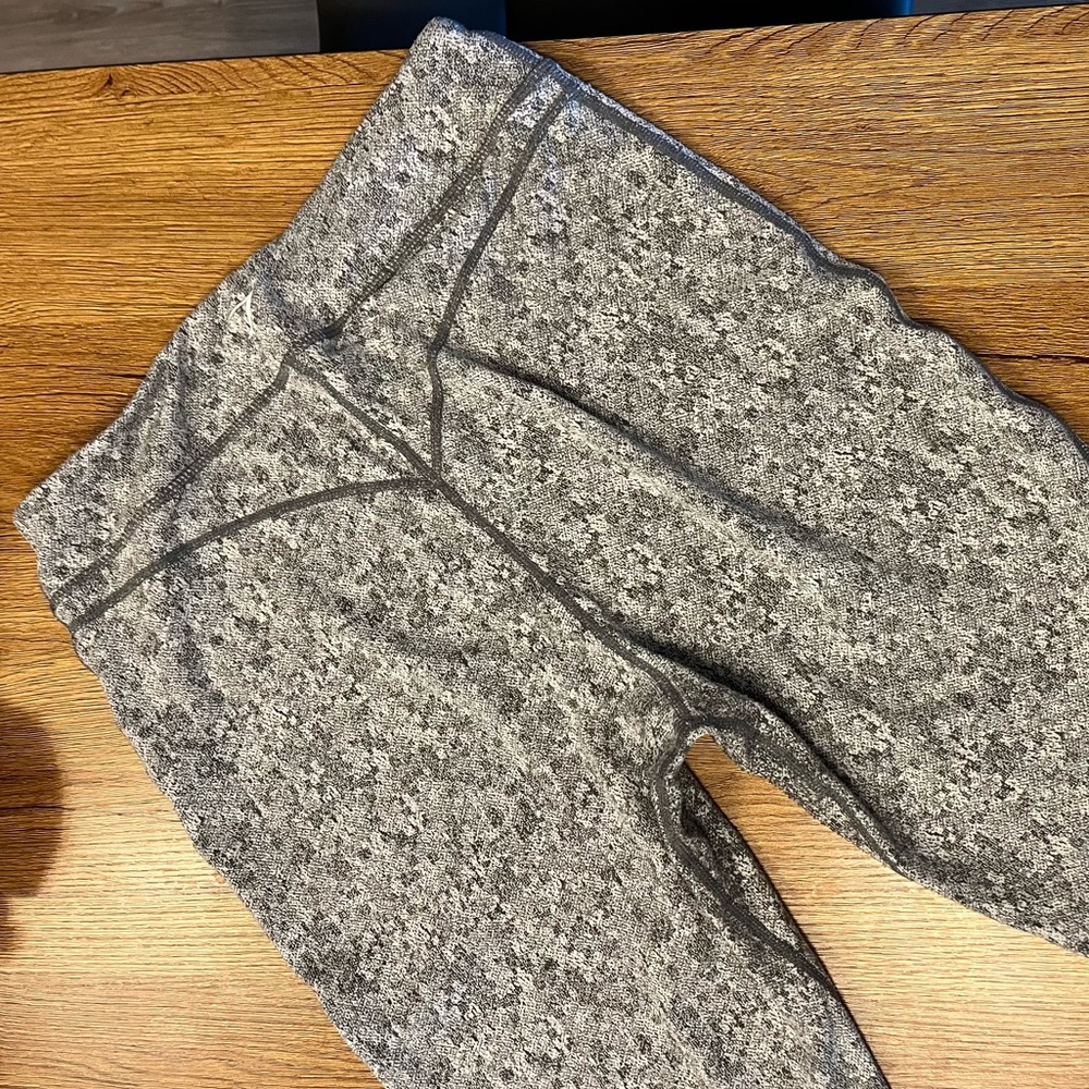 Gymshark Fleur Texture Leggings - Charcoal Marl - Large